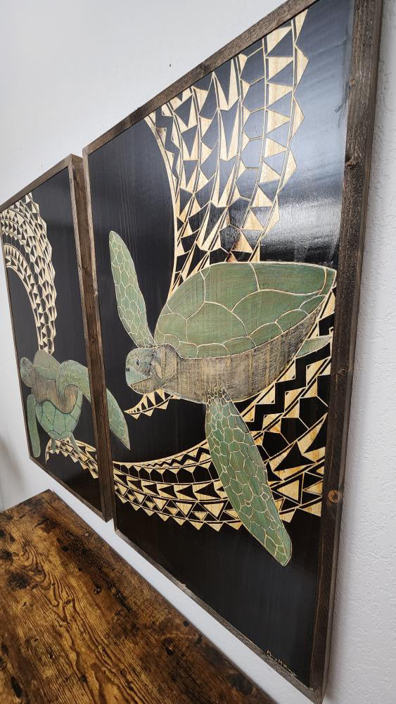 Custom Honu wood canvas set