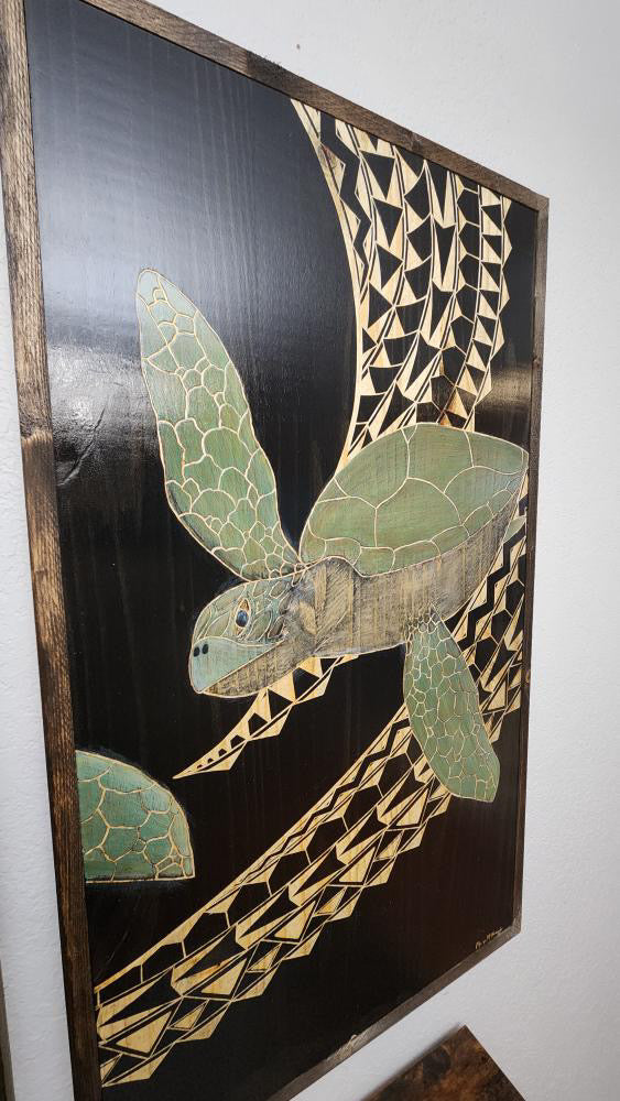 Custom Honu wood canvas set