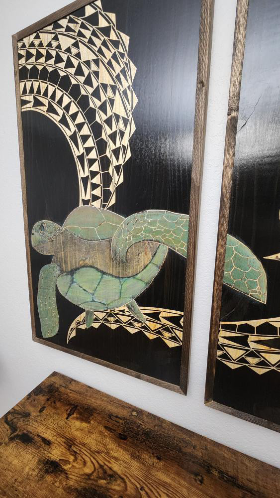 Custom Honu wood canvas set