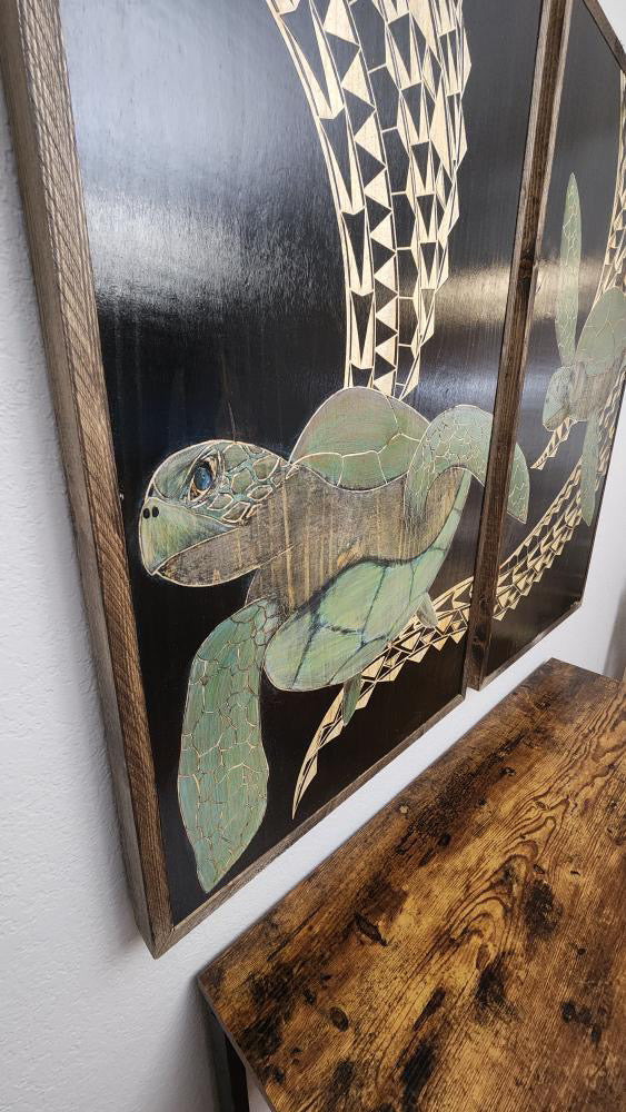 Custom Honu wood canvas set