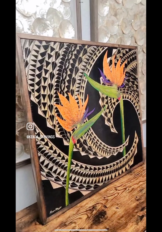 Custom birds of paradise canvas SOLD