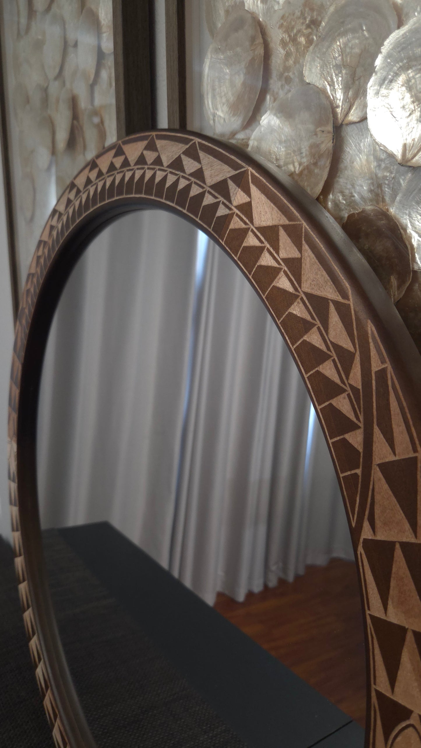 NEW! CUSTOM 30-INCH MIRROR WITH PLUMERIA'S