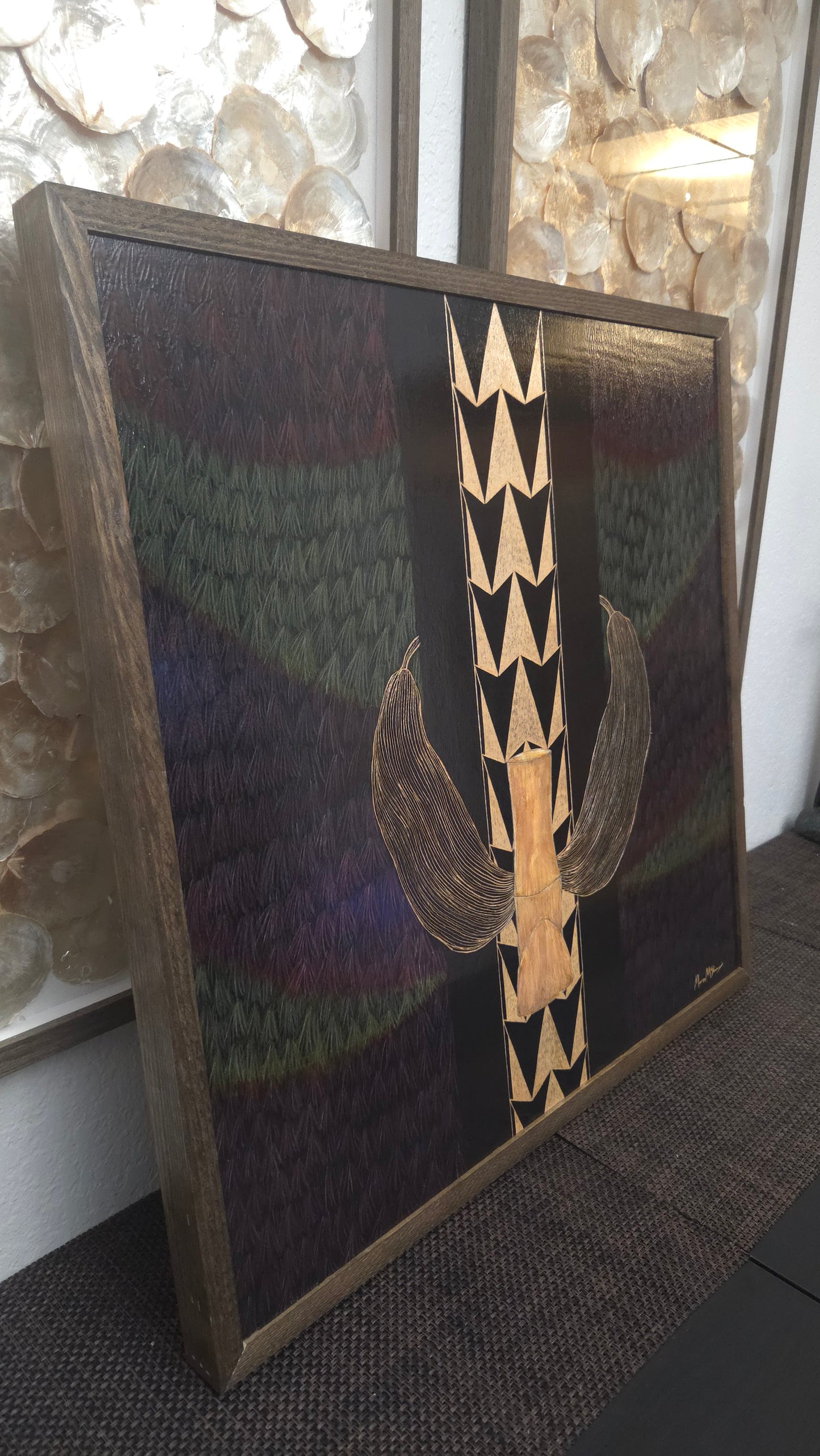NEW! Custom lei niho palaoa with Nā Hulu Ali‘i Background