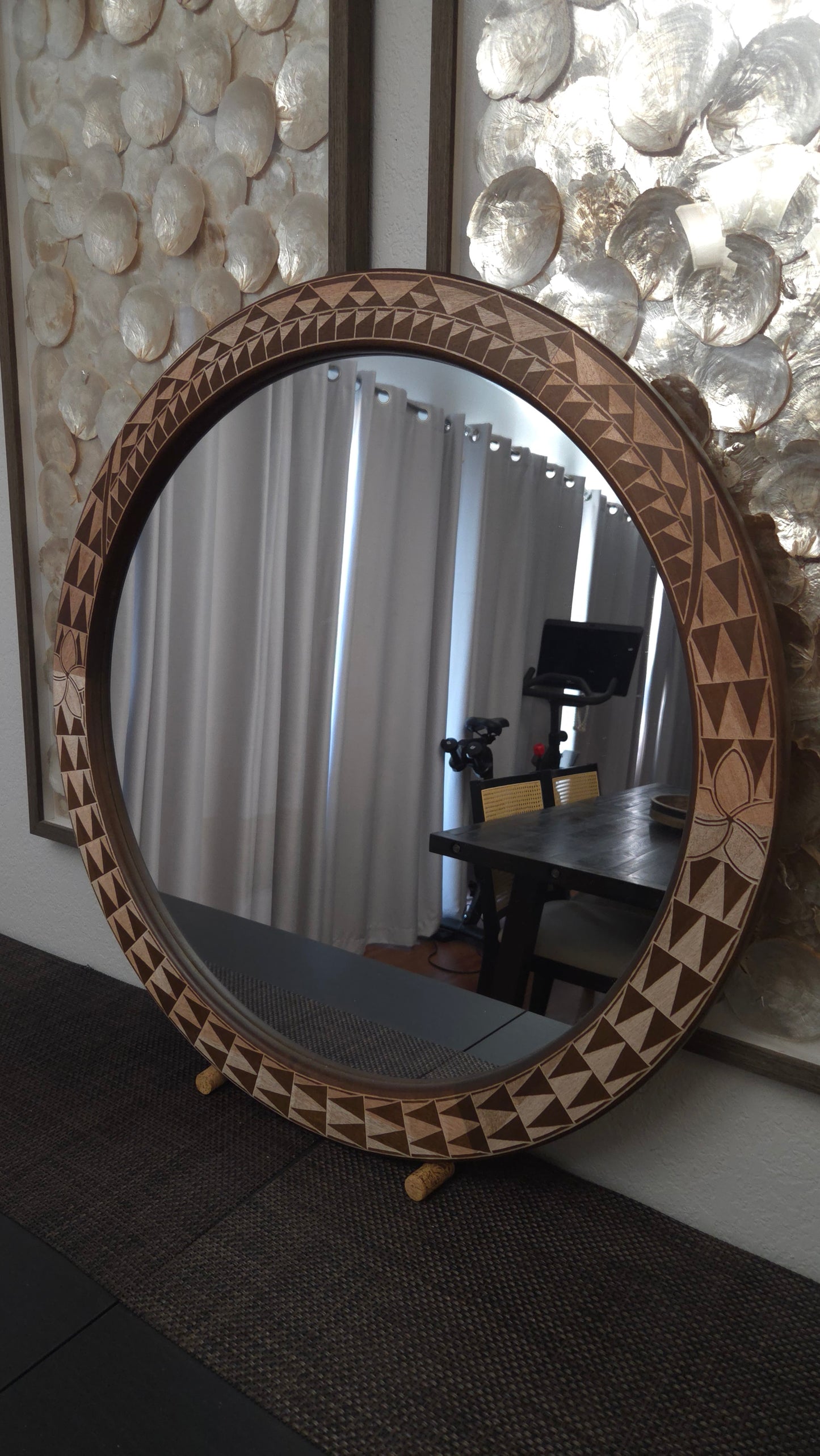 NEW! CUSTOM 30-INCH MIRROR WITH PLUMERIA'S